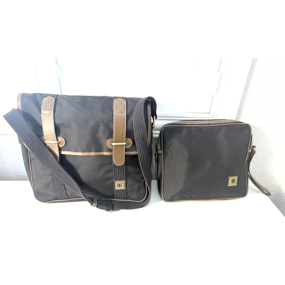 Dunhill Crossbody Messenger / Shoulder Bag & Wristlet Pouch Black - Picture 1 of 16